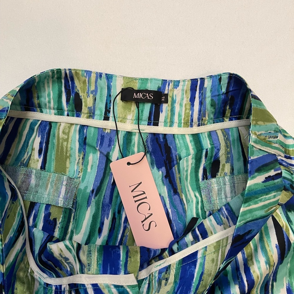 Micas Dress Pants Women’s XL Silky Colorful Wide Leg High Rise Pockets Classy - Picture 8 of 8